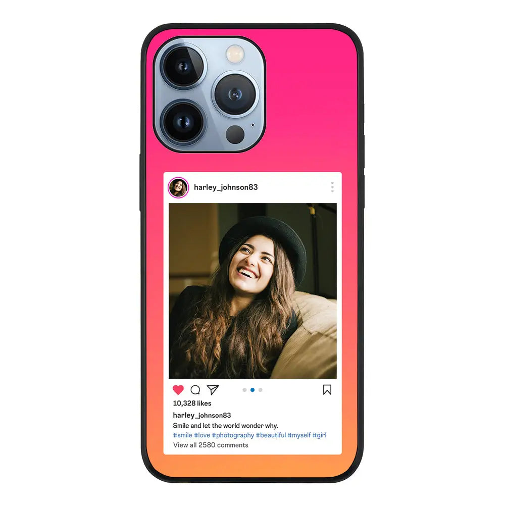 Apple iPhone 13 Pro / Rugged Black Custom Photo Instagram Post Template, Phone Case - Stylizedd.com