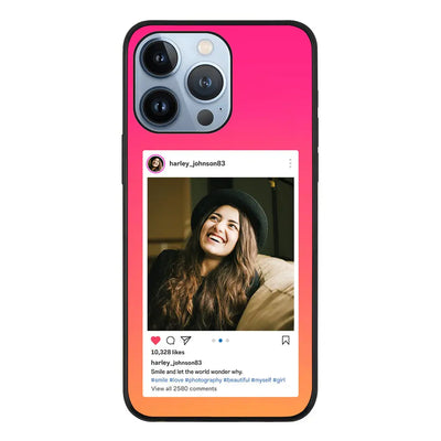 Apple iPhone 13 Pro / Rugged Black Phone Case Custom Photo Instagram Post Template, Phone Case - Stylizedd