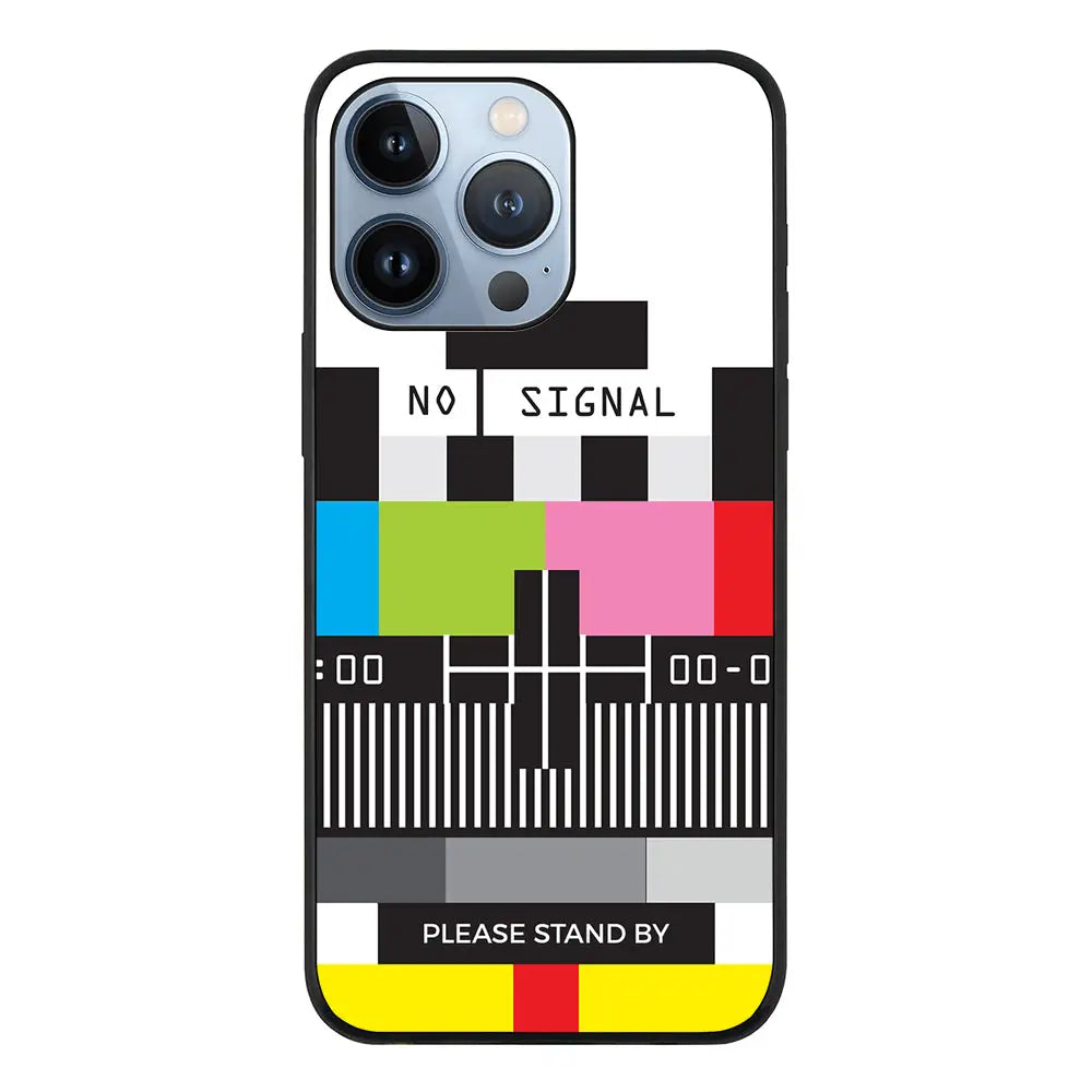 Apple iPhone 13 Pro / Rugged Black Personalized Text Retro No Signal TV Channel, Phone Case - Stylizedd.com