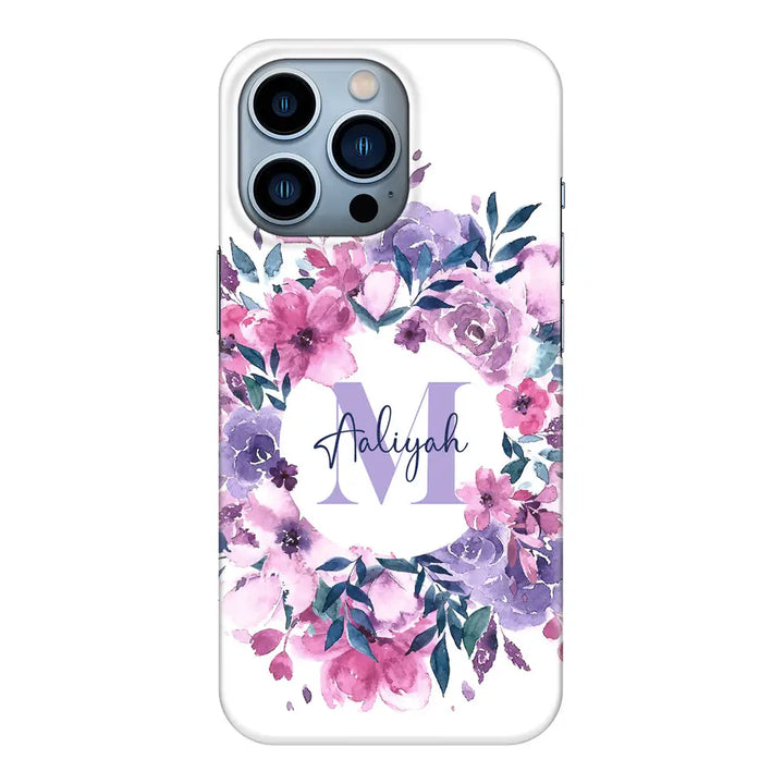 Apple iPhone 13 Pro / Snap Classic Custom Monogram Floral Flower Initial Name & Letter, Phone Case - Stylizedd.com