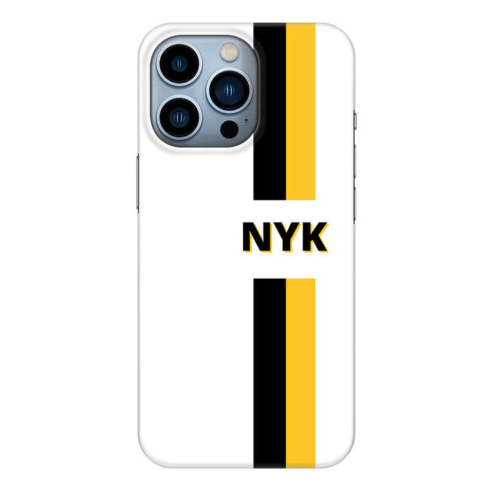 Apple iPhone 13 Pro / Clear Classic Custom Striped Monogram Phone Case - Stylizedd.com