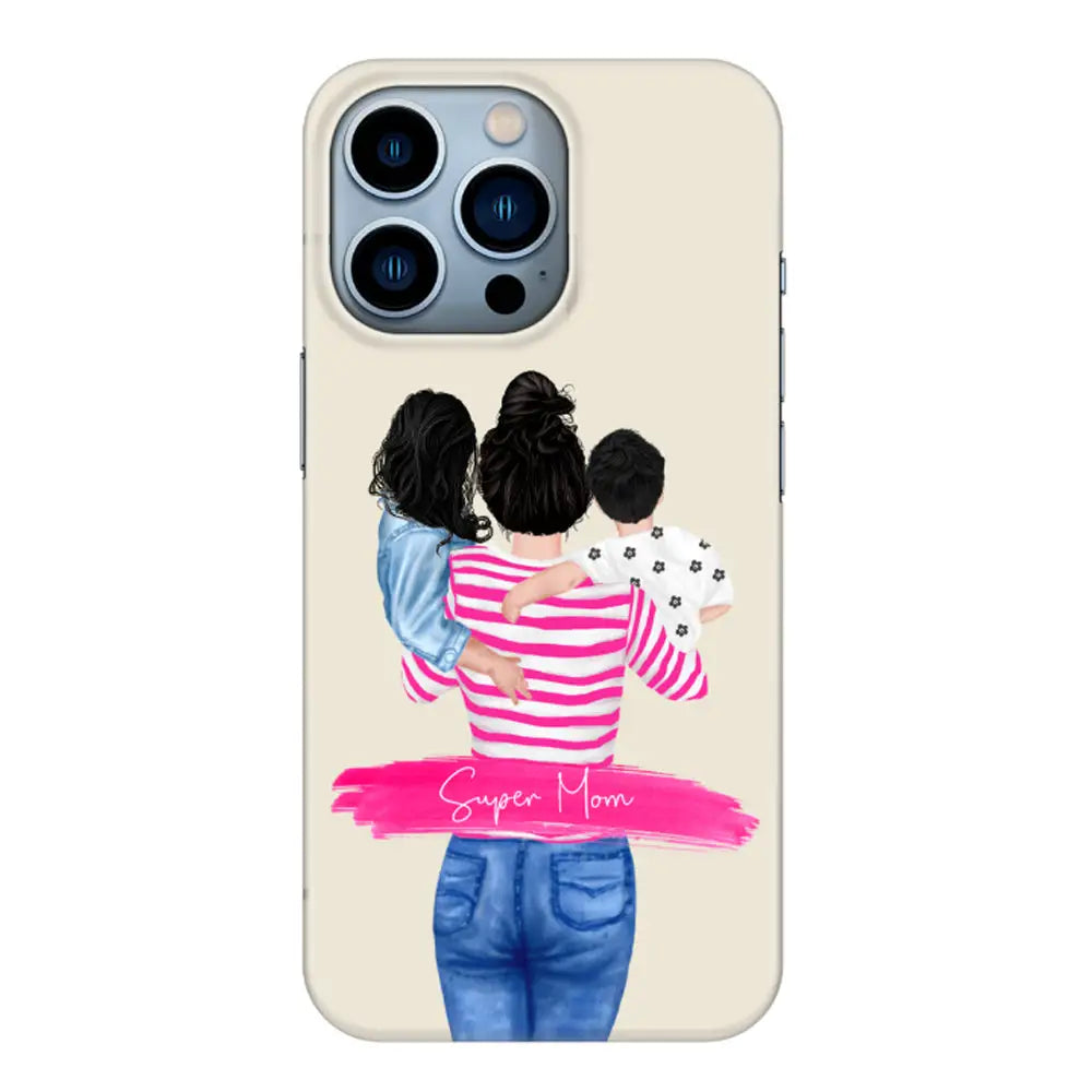 Apple iPhone 13 Pro / Snap Classic Phone Case Custom Clipart Text Mother Son & Daughter Phone Case - Stylizedd.com