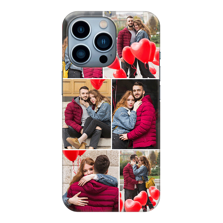 Apple iPhone 13 Pro / Clear Classic Personalised Valentine Photo Collage Grid, Phone Case - Stylizedd.com