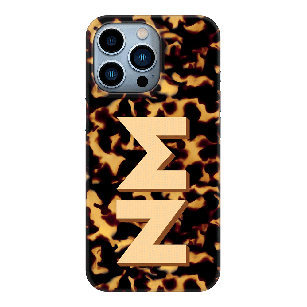Apple iPhone 13 Pro / Snap Classic Custom Monogram 3D Text Luxury Tortoise Shell Pattern, Phone Case - Stylizedd.com