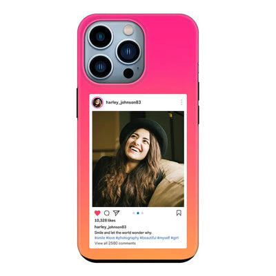 Apple iPhone 13 Pro / Tough Pro Phone Case Custom Photo Instagram Post Template, Phone Case - Stylizedd