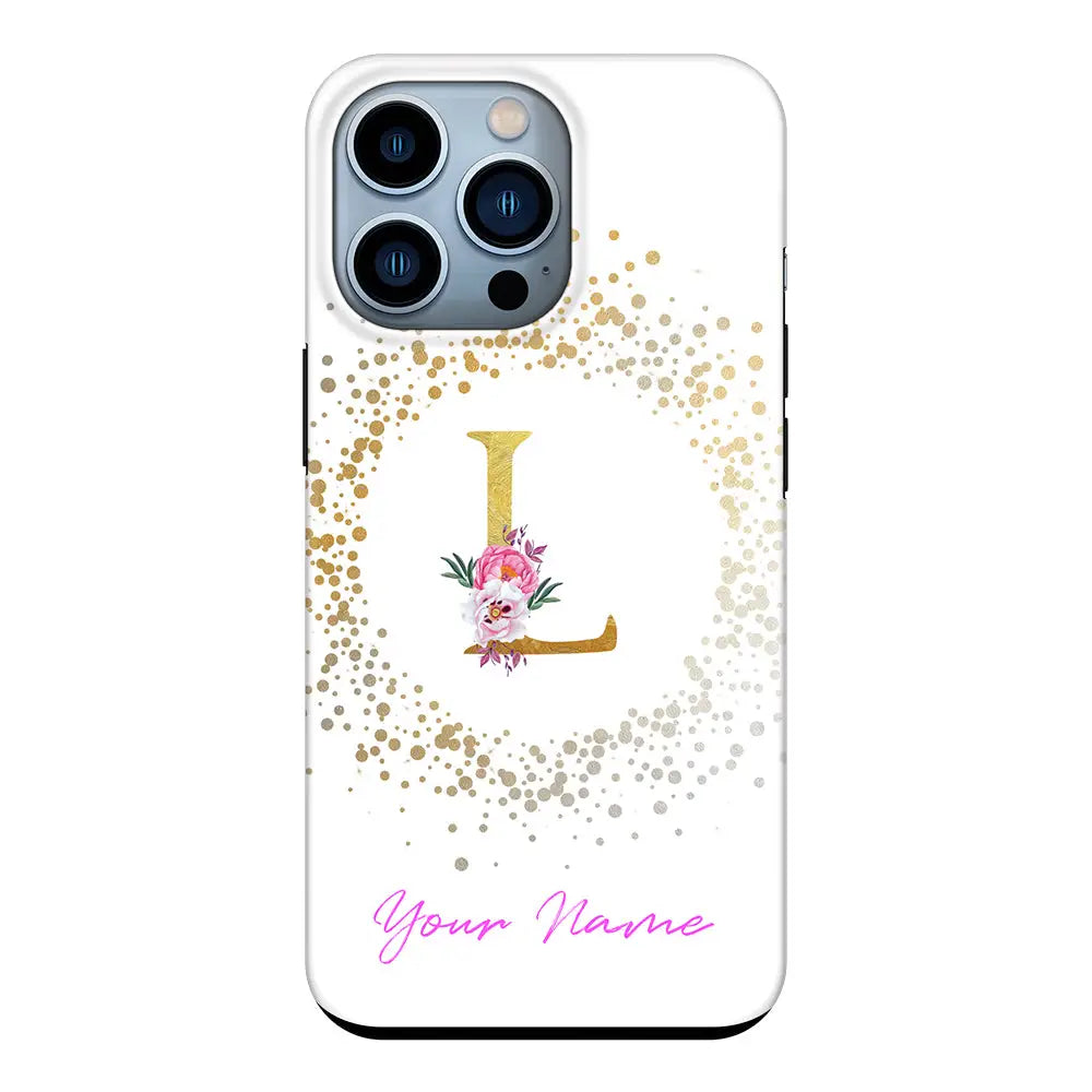 Apple iPhone 13 Pro / Tough Pro Floral Initial Phone Case - Stylizedd.com