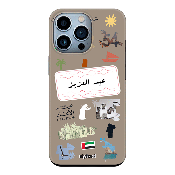 Apple iPhone 13 Pro / Tough Pro Custom Eid Al Etihad 54 National Day Sticker, Phone Case - Stylizedd.com