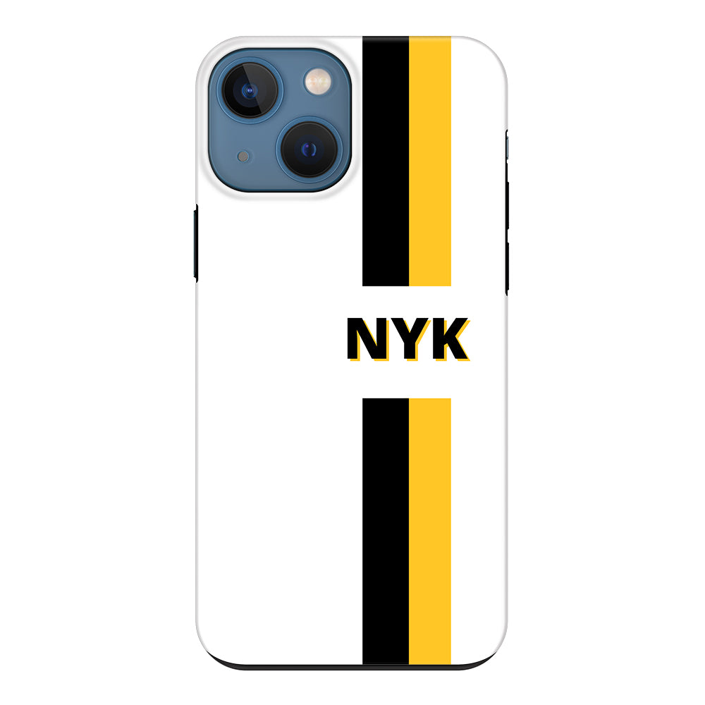 Apple iPhone 13 / Tough Pro Custom Striped Monogram Phone Case - Stylizedd.com