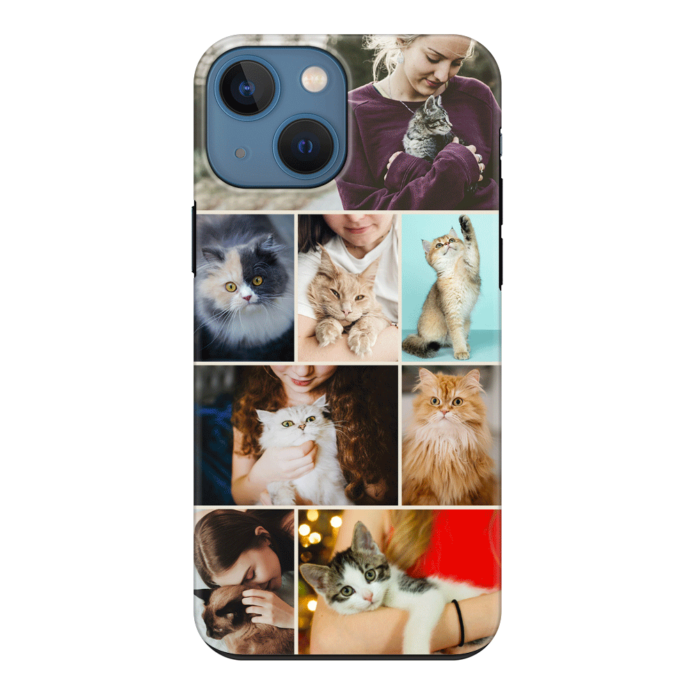 Apple iPhone 13 / Tough Pro Personalised Photo Collage Grid Pet Cat, Phone Case - Stylizedd.com