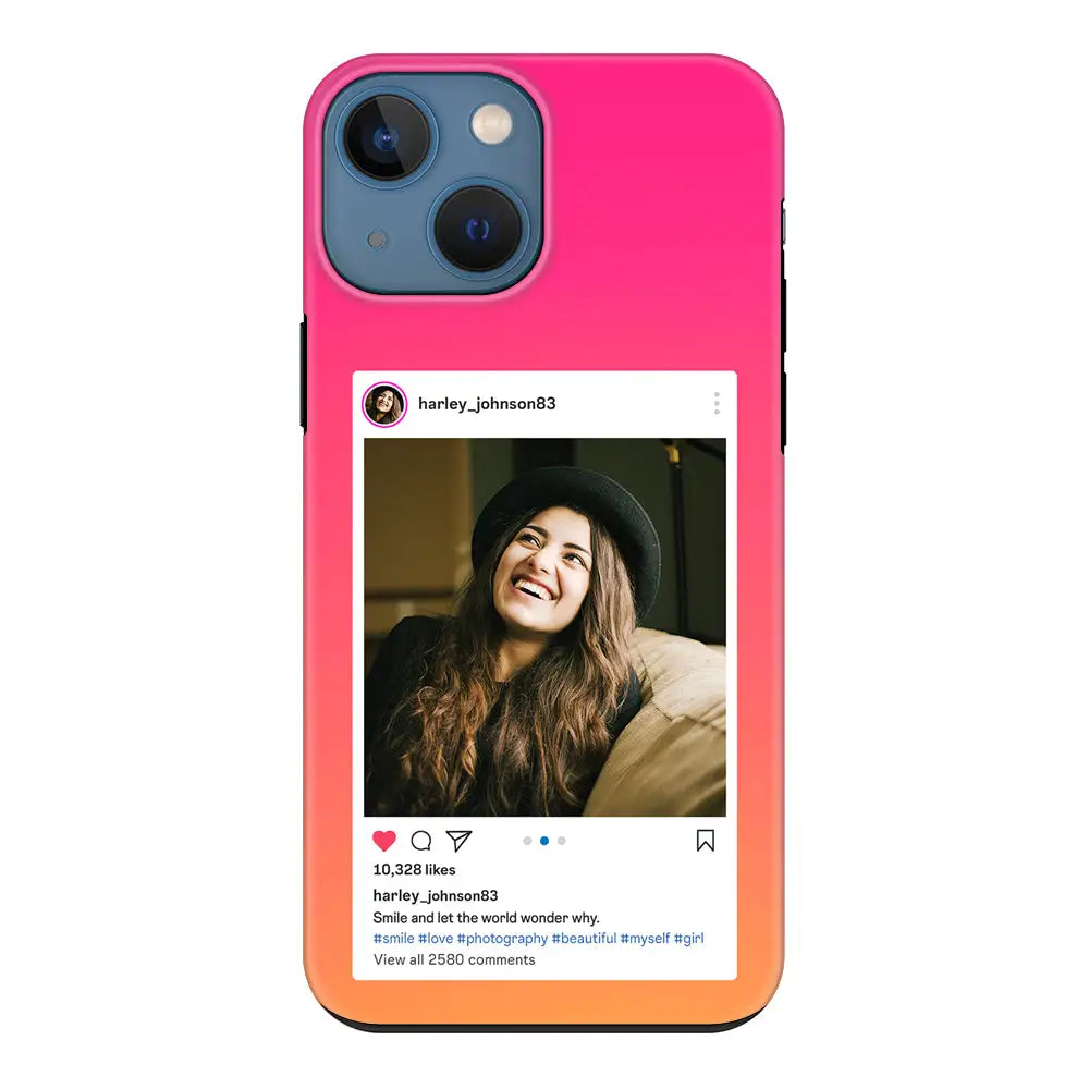Apple iPhone 13 / Tough Pro Phone Case Custom Photo Instagram Post Template, Phone Case - Stylizedd