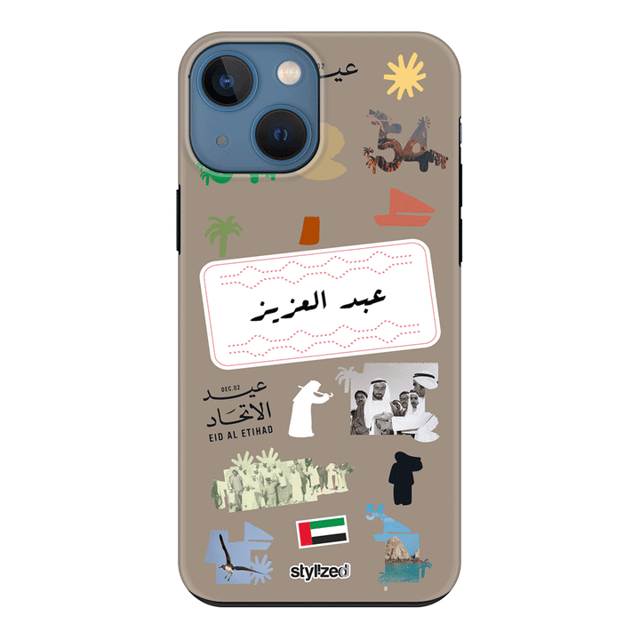 Apple iPhone 13 / Tough Pro Custom Eid Al Etihad 54 National Day Sticker, Phone Case - Stylizedd.com