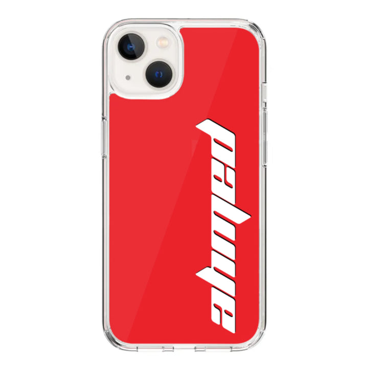 Apple iPhone 14 / Clear Classic Custom Text, Vertical Name Phone Case - Stylizedd.com