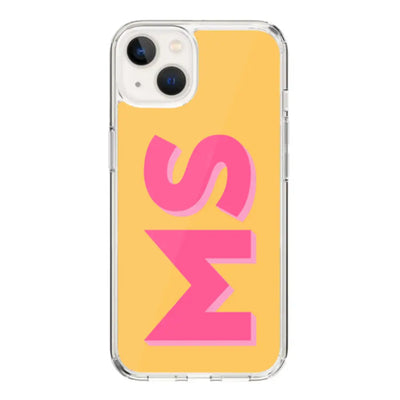 Apple iPhone 14 / Clear Classic Phone Case Personalized Monogram Initial 3D Shadow Text Phone Case - Stylizedd.com
