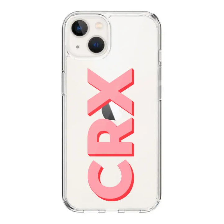 Apple iPhone 14 / Clear Classic Personalized Monogram Initial 3D Shadow Text Phone Case - Stylizedd.com