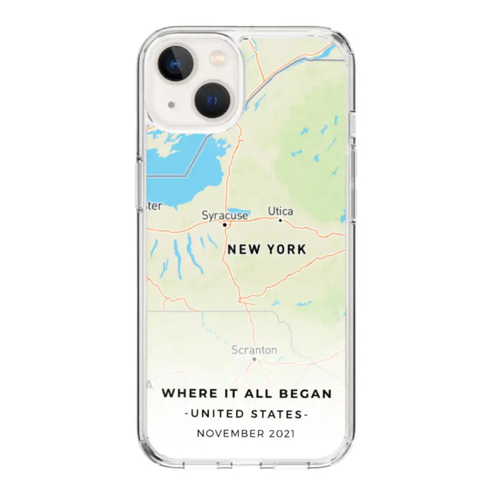 Apple iPhone 14 / Clear Classic Personalized map, Phone Case - Stylizedd.com