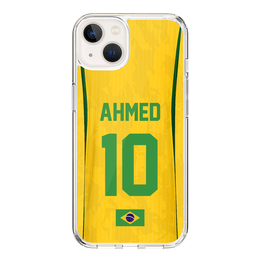 Apple iPhone 14 / Clear Classic Personalized Football Jersey Phone Case Custom Name & Number - Stylizedd.com