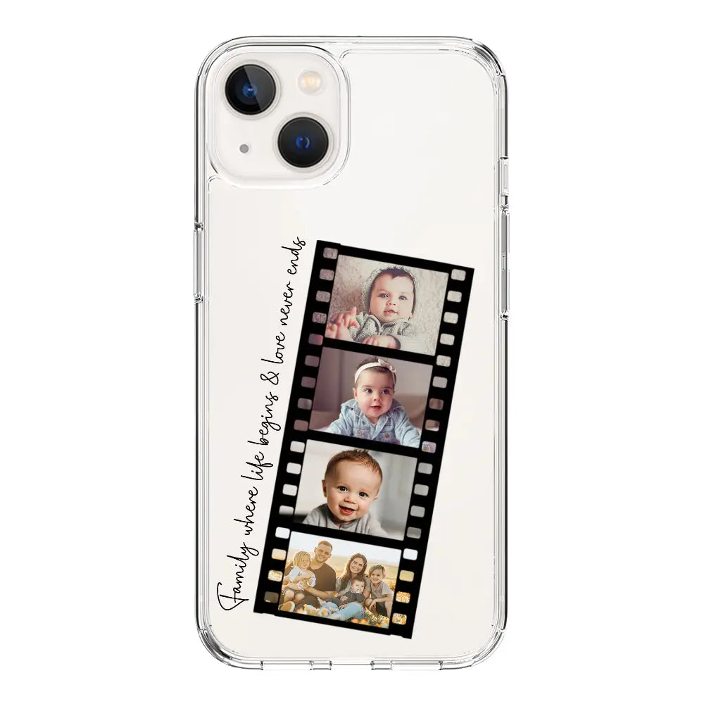 Apple iPhone 14 / Clear Classic Phone Case Custom Film Strips Personalised Movie Strip, Phone Case - Stylizedd.com