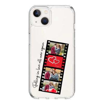 Apple iPhone 14 / Clear Classic Phone Case Custom Valentine Photo Film Strips, Phone Case - Stylizedd