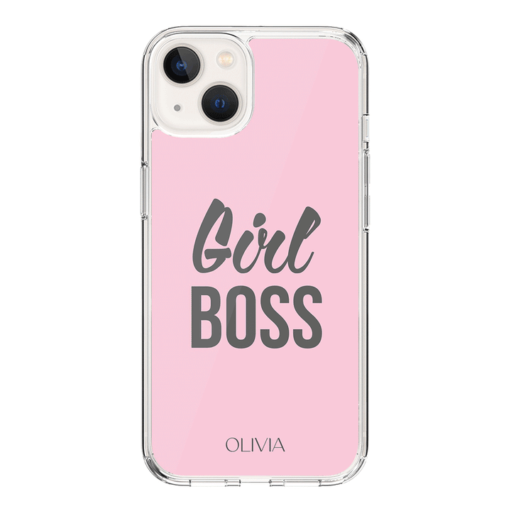 Apple iPhone 14 / Clear Classic Personalized Name Girl Boss, Phone Case - Stylizedd.com
