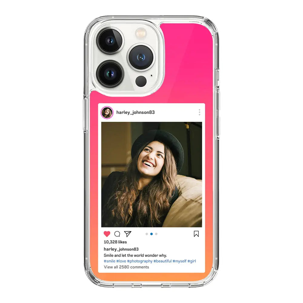 Apple iPhone 14 Pro / Clear Classic Custom Photo Instagram Post Template, Phone Case - Stylizedd.com