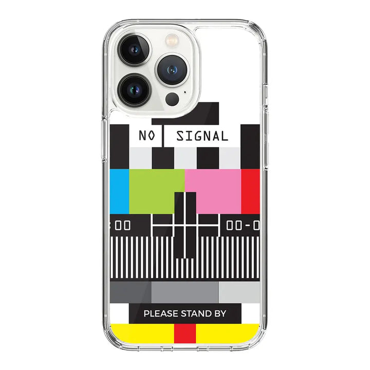 Apple iPhone 14 Pro / Clear Classic Personalized Text Retro No Signal TV Channel, Phone Case - Stylizedd.com