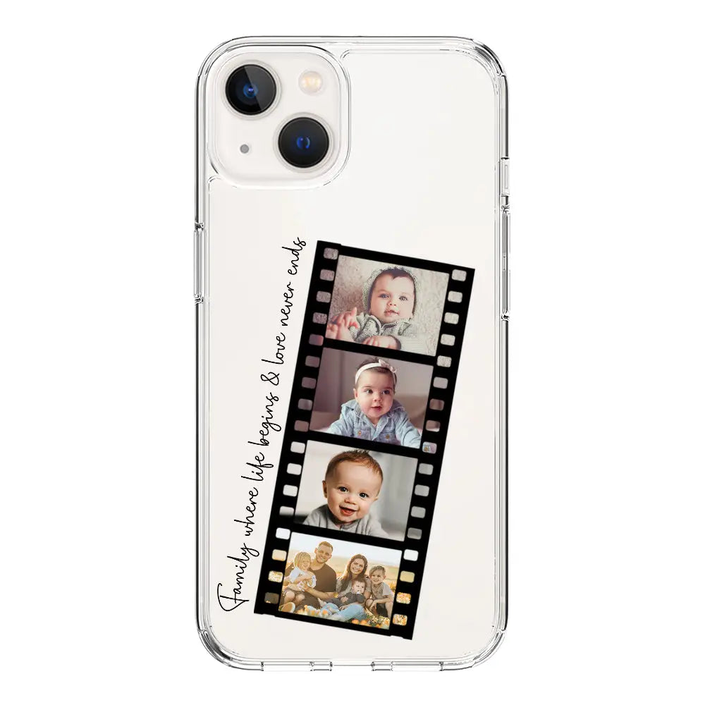 Apple iPhone 14 Plus / Clear Classic Custom Film Strips Personalised Movie Strip, Phone Case - Stylizedd.com
