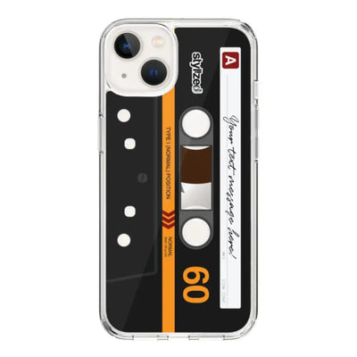 Apple iPhone 14 Plus / Clear Classic Phone Case Custom Retro Cassette Tape Phone Case - Stylizedd.com