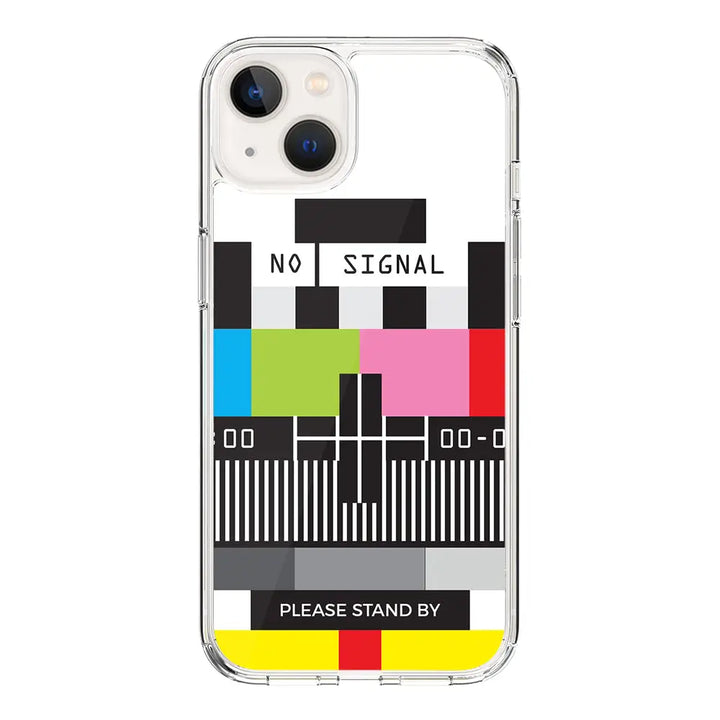 Apple iPhone 14 Plus / Clear Classic Personalized Text Retro No Signal TV Channel, Phone Case - Stylizedd.com