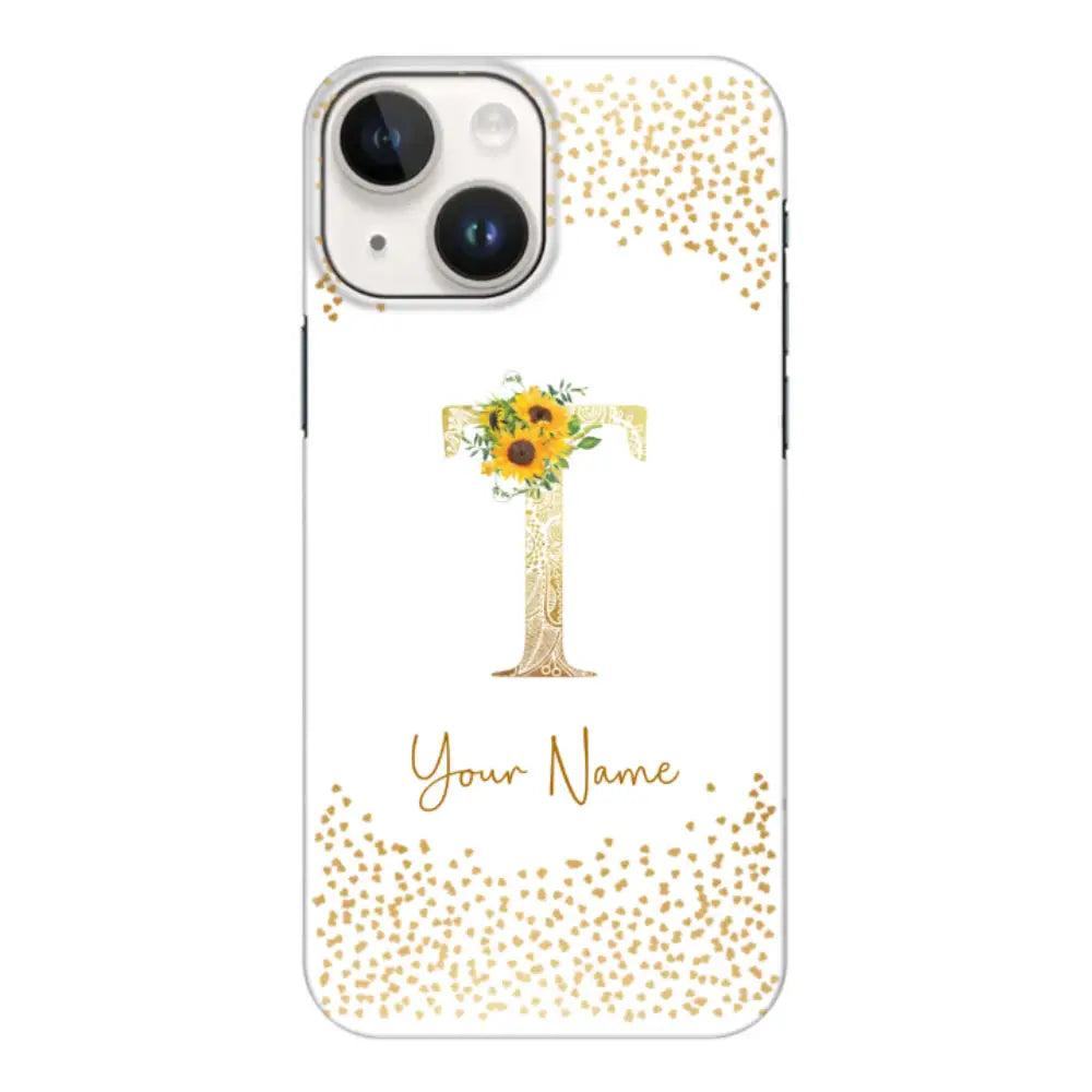 Apple iPhone 14 Plus / Snap Classic Floral Mandala Initial Phone Case - Stylizedd.com