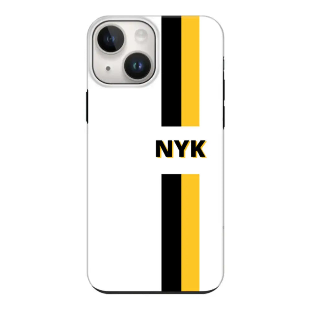 Apple iPhone 14 Plus / Tough Pro Custom Striped Monogram Phone Case - Stylizedd.com