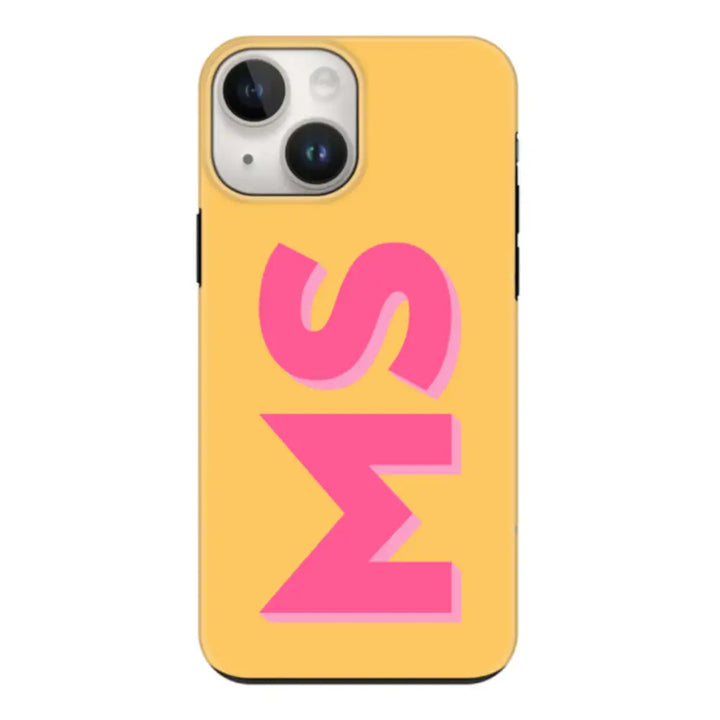 Apple iPhone 14 Plus / Tough Pro Personalized Monogram Initial 3D Shadow Text Phone Case - Stylizedd.com