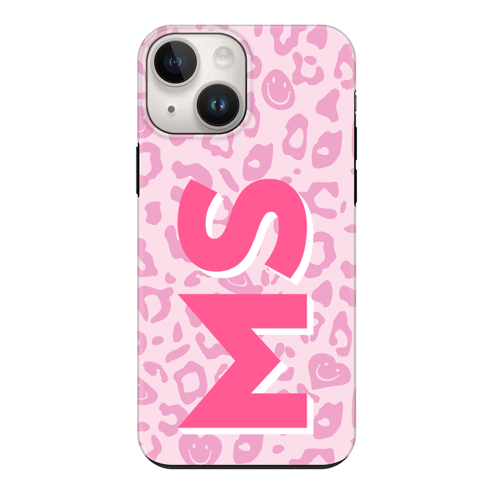 Apple iPhone 14 Plus / Tough Pro Custom Monogram Initial 3D Shadow Text Seamless Pattern, Phone Case - Stylizedd.com