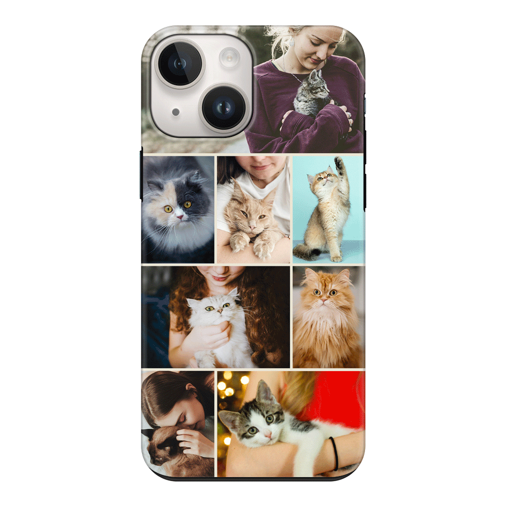 Apple iPhone 14 Plus / Tough Pro Personalised Photo Collage Grid Pet Cat, Phone Case - Stylizedd.com