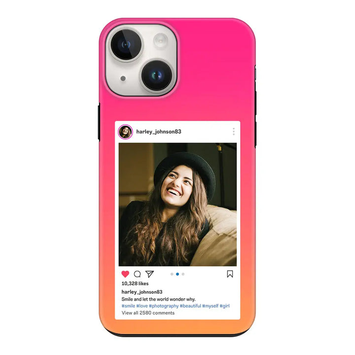 Apple iPhone 14 Plus / Tough Pro Custom Photo Instagram Post Template, Phone Case - Stylizedd.com