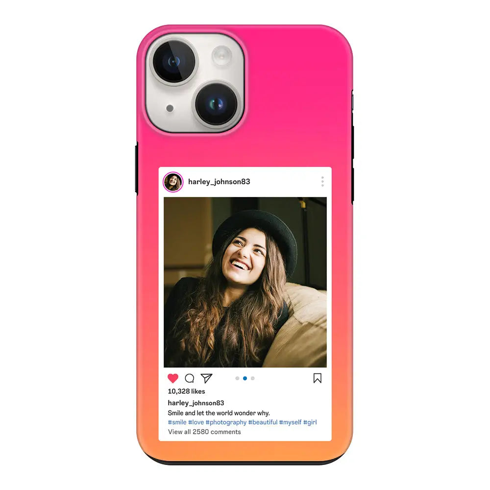 Apple iPhone 14 Plus / Tough Pro Phone Case Custom Photo Instagram Post Template, Phone Case - Stylizedd