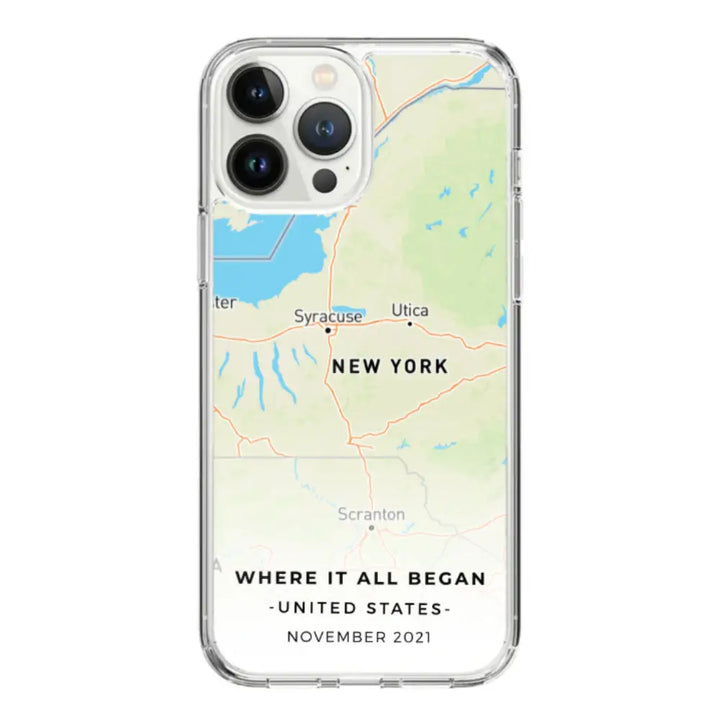 Apple iPhone 14 Pro Max / Clear Classic Personalized map, Phone Case - Stylizedd.com