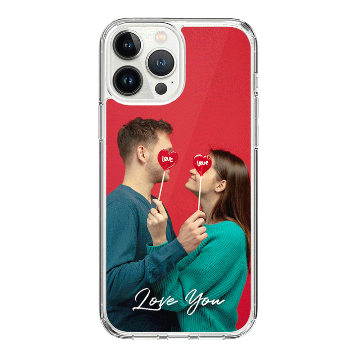 Apple iPhone 14 Pro Max / Rugged Black Custom Photo Valentine, Phone Case - Stylizedd.com