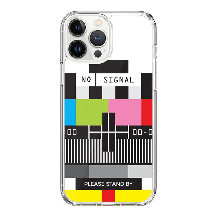 Apple iPhone 14 Pro Max / Clear Classic Personalized Text Retro No Signal TV Channel, Phone Case - Stylizedd.com