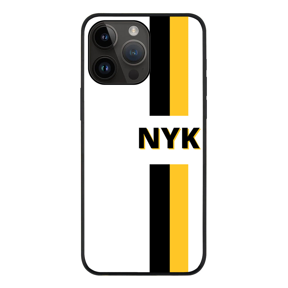 Apple iPhone 14 Pro Max / Tough Pro Custom Striped Monogram Phone Case - Stylizedd.com