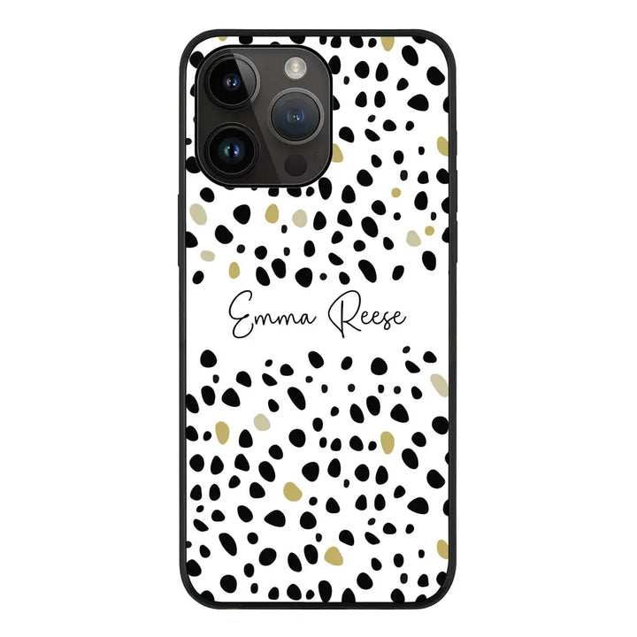 Apple iPhone 14 Pro Max / Rugged Black Pebble Multi Color Custom Text, My Name Phone Case - Stylizedd.com