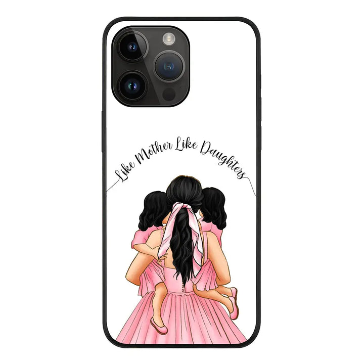 Apple iPhone 14 Pro Max / Rugged Black Mother 2 daughters Custom Clipart, Text Phone Case - Stylizedd.com