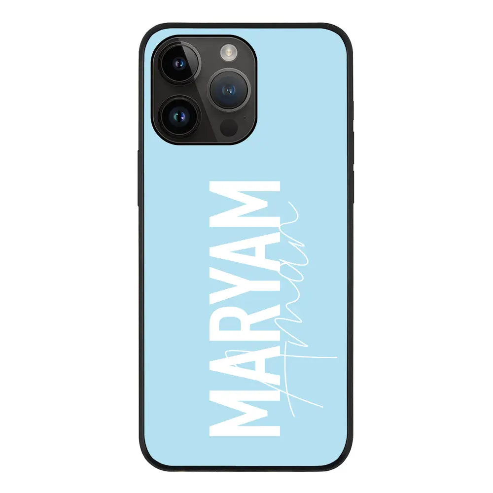 Apple iPhone 14 Pro Max / Rugged Black Personalized Name Vertical, Phone Case - Stylizedd.com