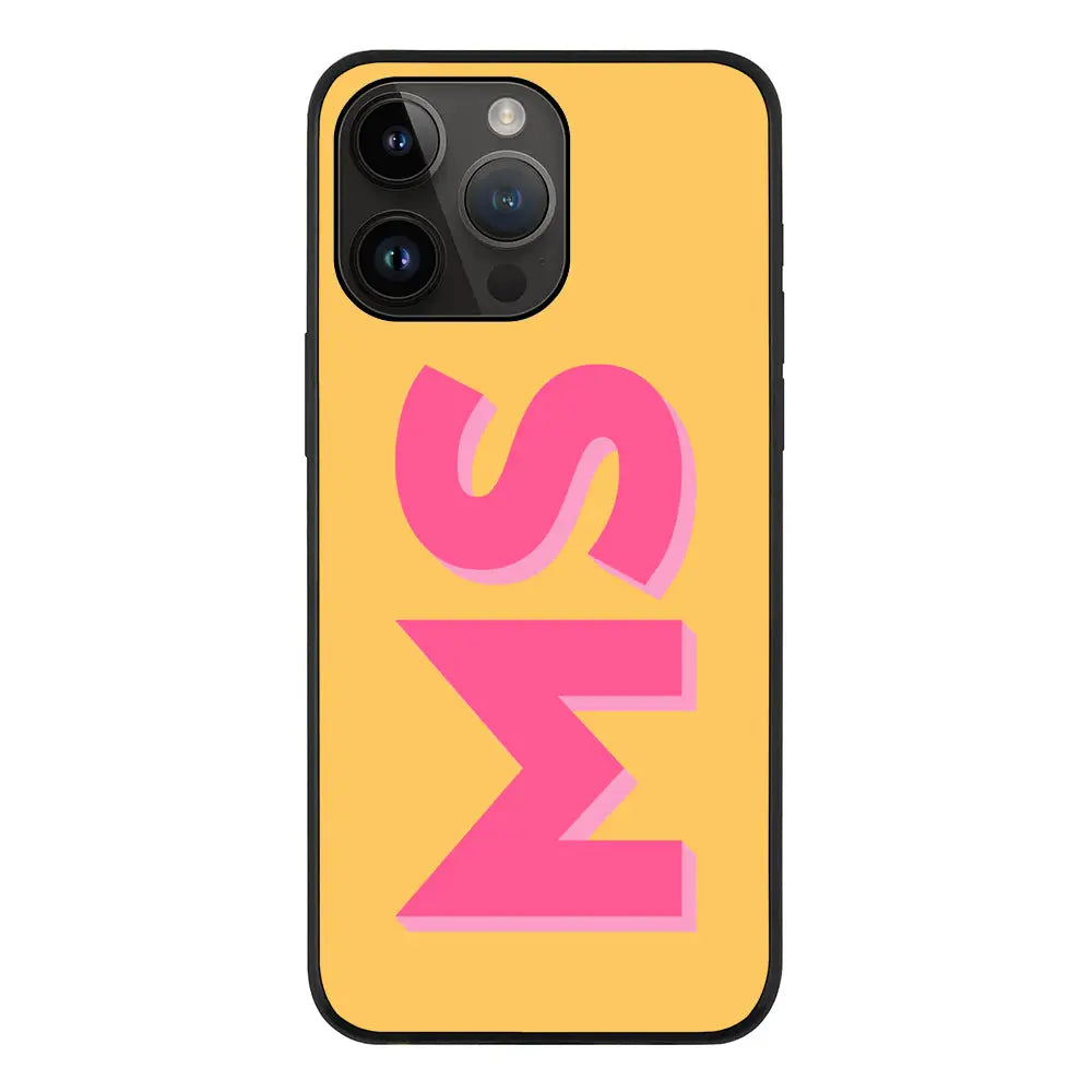 Apple iPhone 14 Pro Max / Tough Pro Personalized Monogram Initial 3D Shadow Text Phone Case - Stylizedd.com