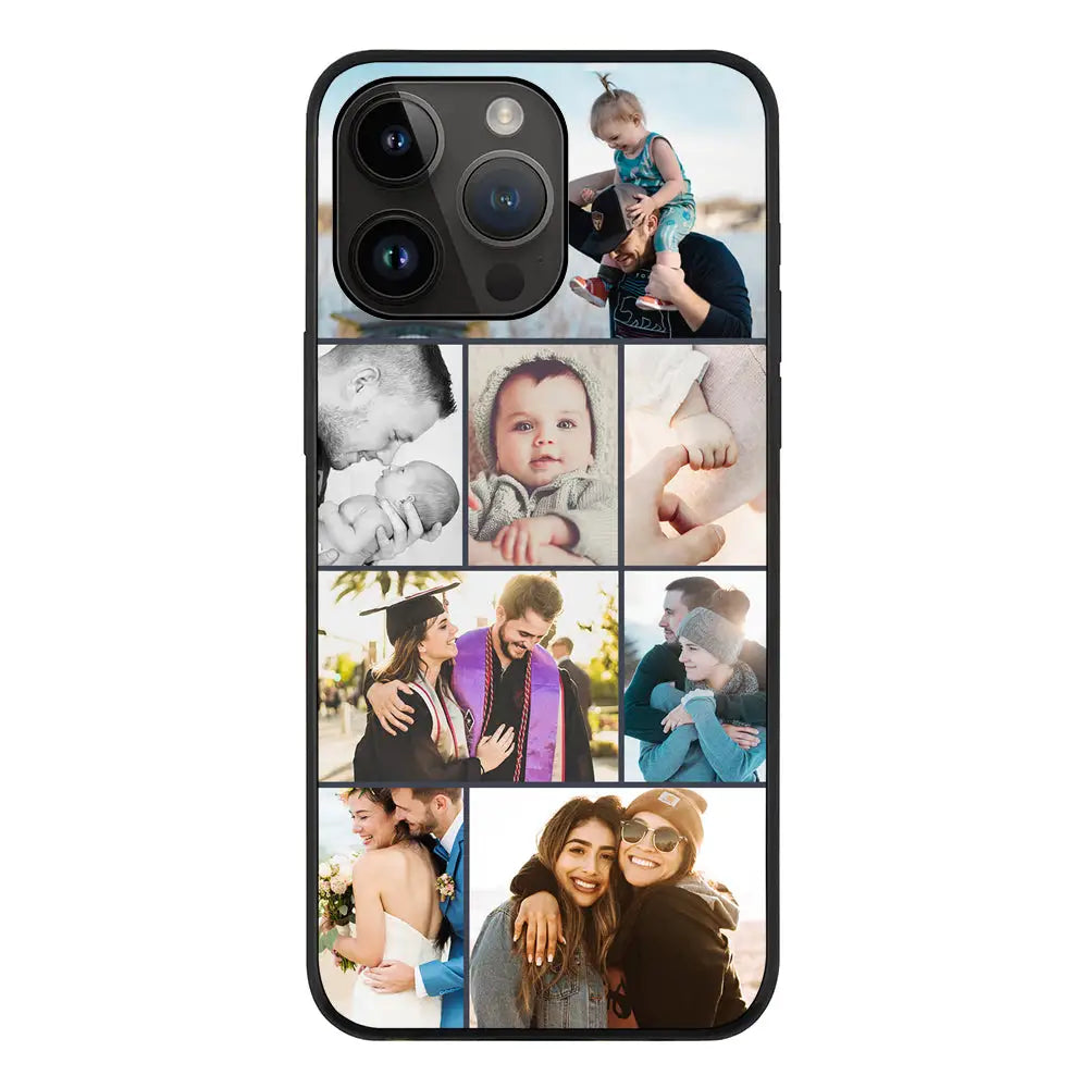 Apple iPhone 14 Pro Max / Rugged Black Personalised Photo Collage Grid Phone Case - Stylizedd.com