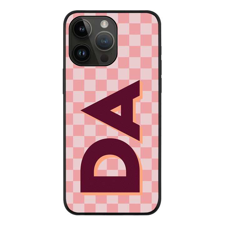 Apple iPhone 14 Pro Max / Tough Pro Custom Monogram Initial Small Checkerboard, Phone Case - Stylizedd.com