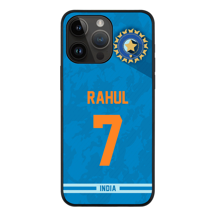 Apple iPhone 14 Pro Max / Rugged Black Personalized Cricket Jersey Phone Case Custom Name & Number - Stylizedd.com