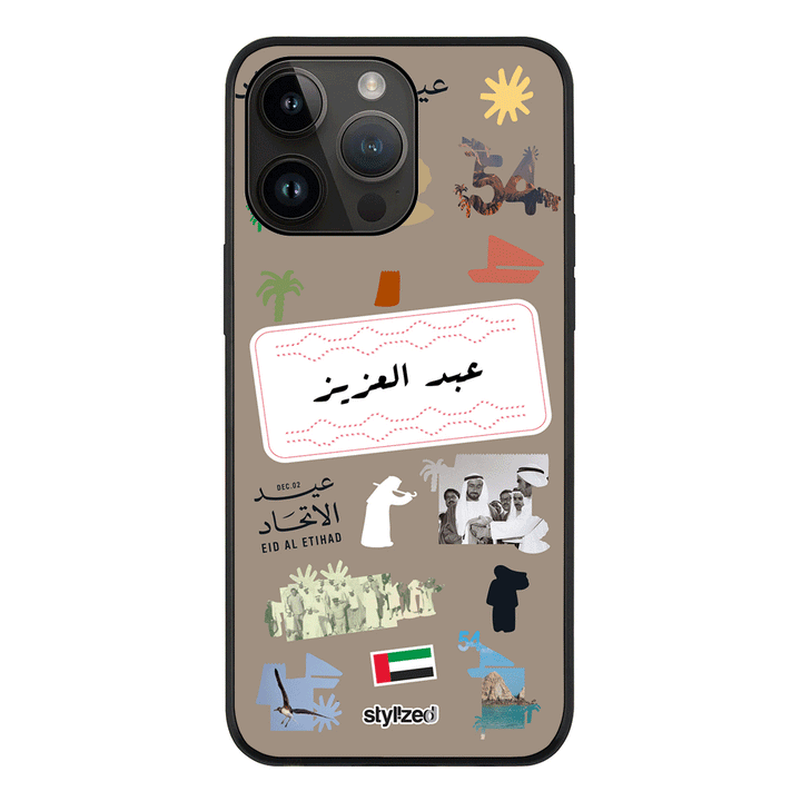 Apple iPhone 14 Pro Max / Rugged Black Custom Eid Al Etihad 54 National Day Sticker, Phone Case - Stylizedd.com