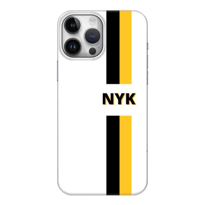 Apple iPhone 14 Pro Max / Clear Classic Custom Striped Monogram Phone Case - Stylizedd.com