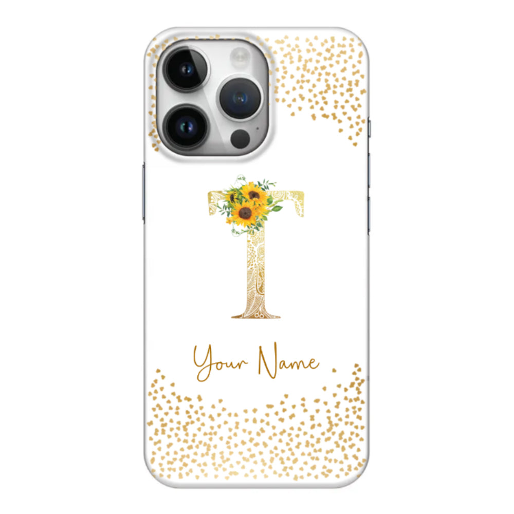 Apple iPhone 14 Pro Max / Clear Classic Floral Mandala Initial Phone Case - Stylizedd.com