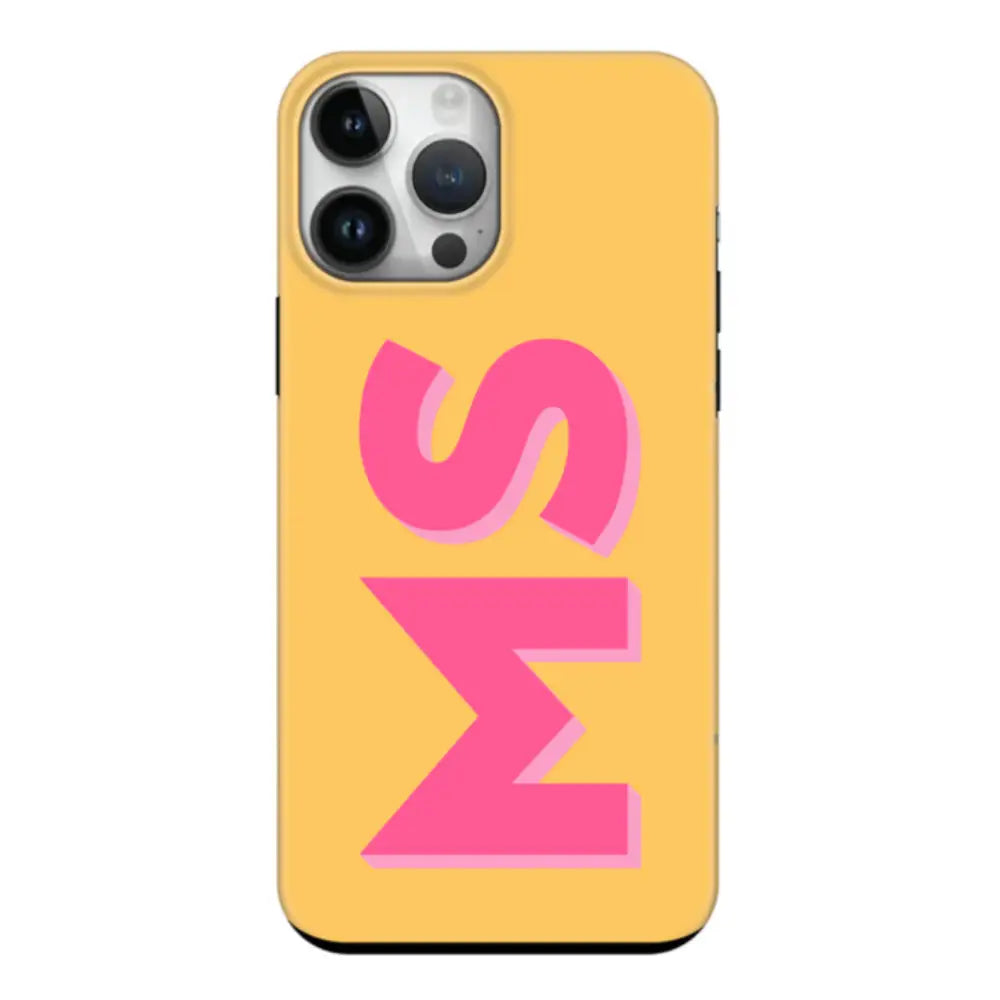 Apple iPhone 14 Pro Max / Tough Pro Personalized Monogram Initial 3D Shadow Text Phone Case - Stylizedd.com